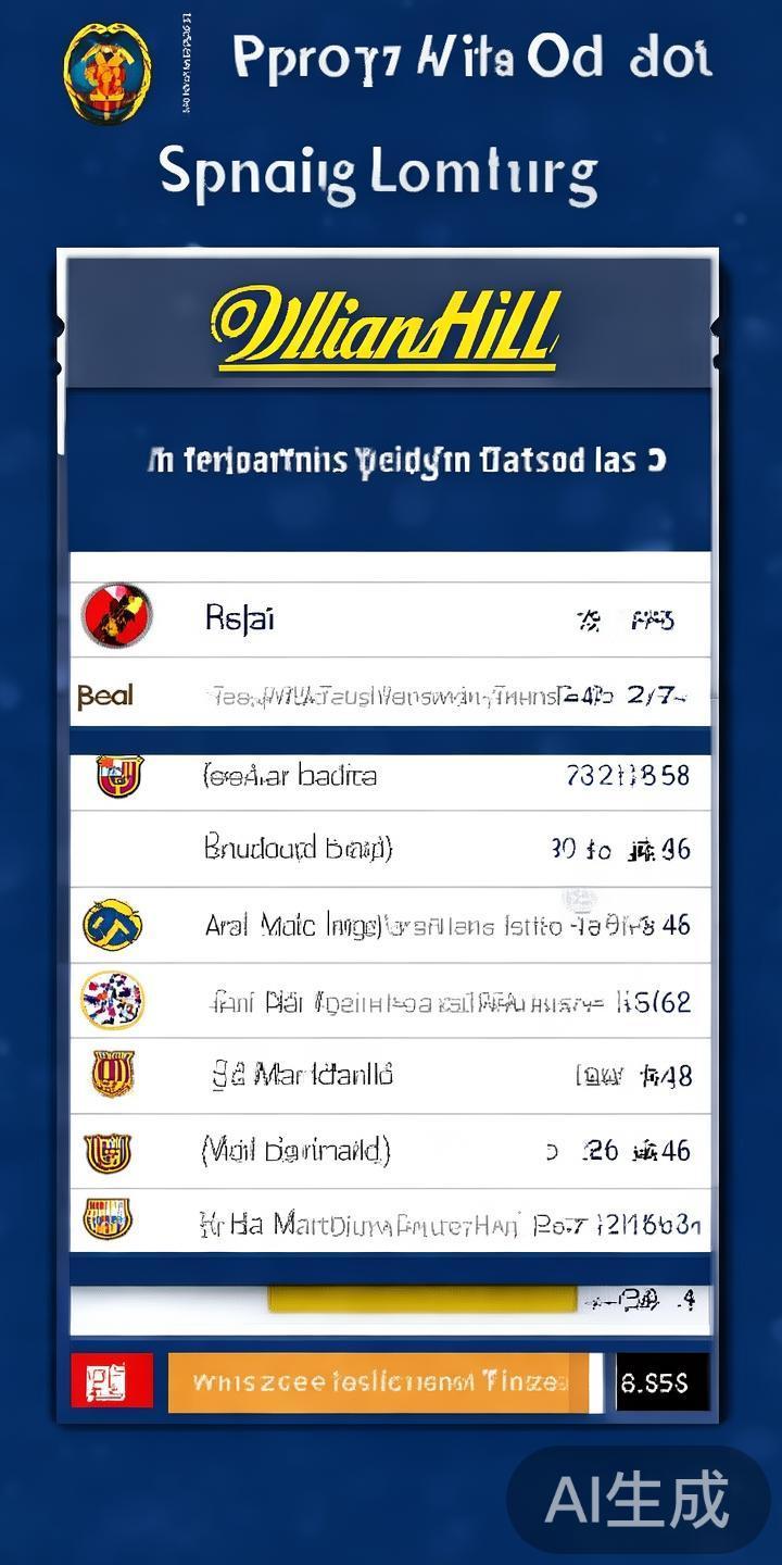 威廉希尔公司最新西甲联赛赔率分析与精准预测指南 威廉希尔作为英国历史悠久的博彩公司之一,其赔率数据